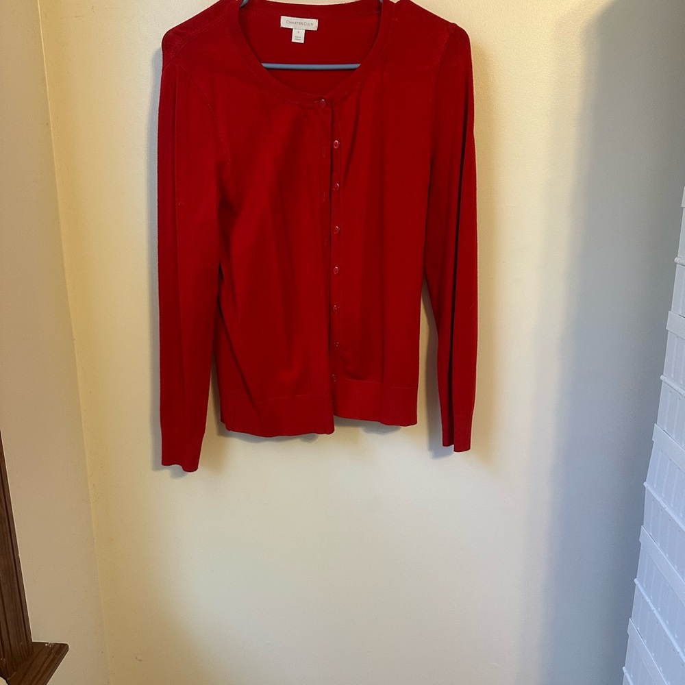 Charter Club pink button up cardigan
